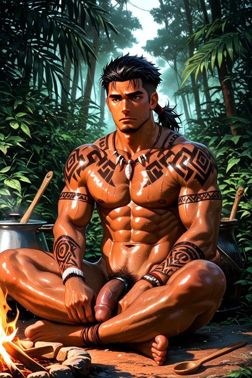 Semirealistic Anime Style, Detailed Skin Texture, Realistic Proportions With Detailed Anime Shading Porno IA Gay