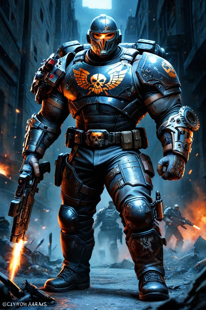 Battle-hardened Gear Tattoo-covered Arms, Big Pecs, 25+ ゲイAIポルノ