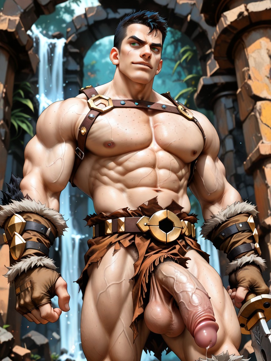 Handsome Defined Jawline, Dizdoodz, Muscles Surdimensionnés Porno IA Gay
