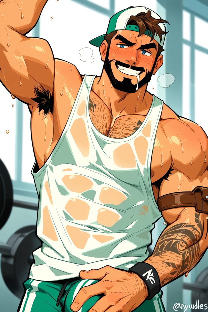 18+, White Tanktop, Leather Armbands AI同性戀黃片