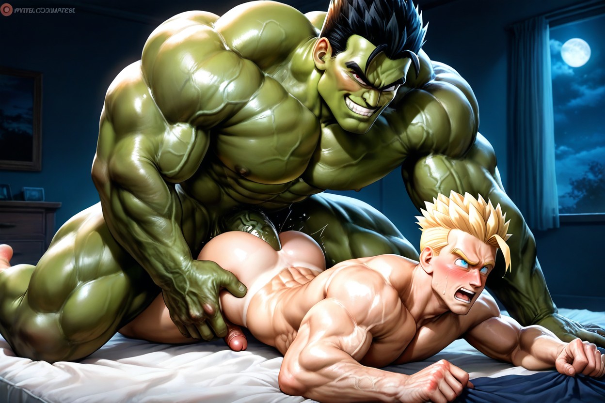 Gohan Abs And Peck Fully Visible, Leg Raised Up, Doggy Position ゲイAIポルノ