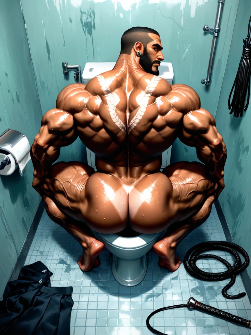 Muscular Ass, No Hair On Chest, Bodybuilder Porno IA Gay