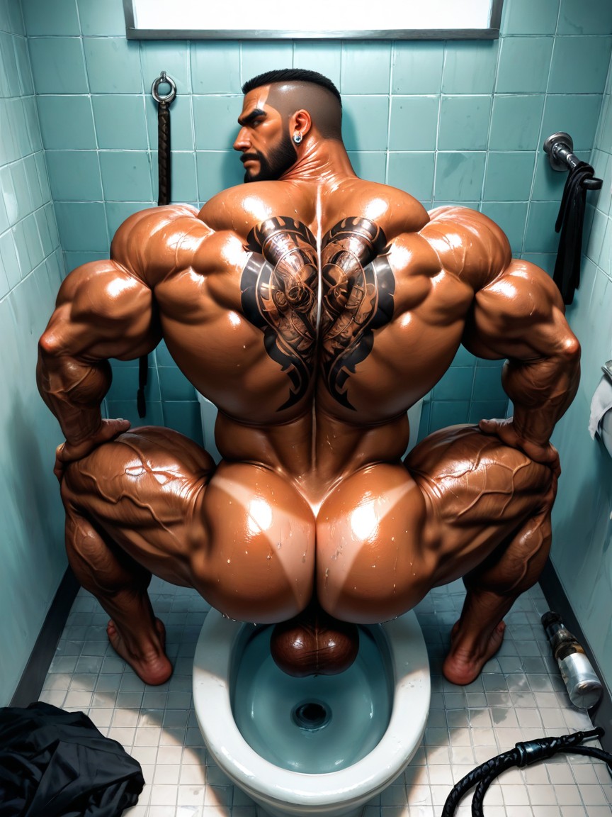 Massive Meaty Body, Huge Veins, Neck Wider Than Face ゲイAIポルノ