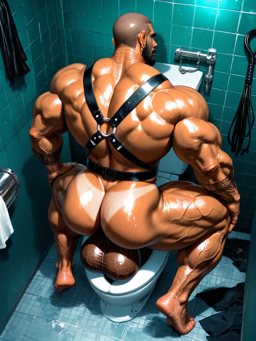 Muscular Legs, Gloomy Atmosphere, Hands On Knees Porno IA Gay