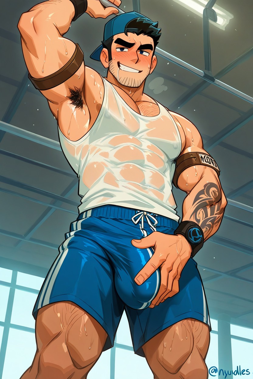 Exposed Armpit, Dynamic Angle Wet Tanktop, 正常 AI同性戀黃片