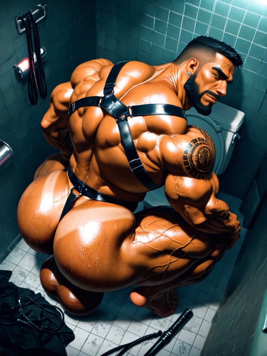 Neck Wider Than Face, Huge Balls, Hands On Knees 게이 AI 포르노