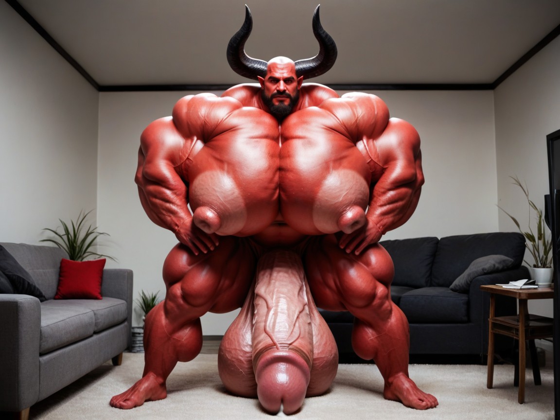 Petit Cul, Hyper Puffy Nipples, Oversized Heavy Hyper Muscles Porno IA Gay