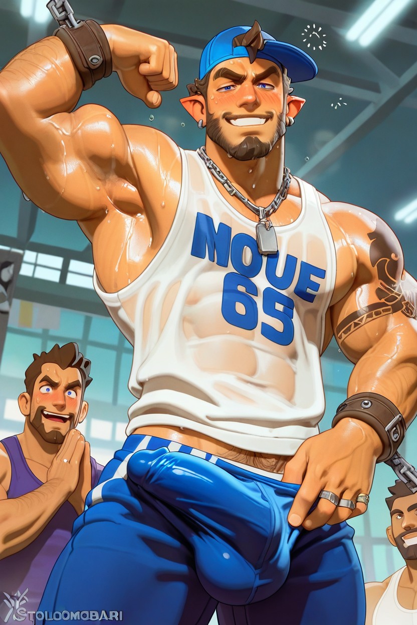 Hyper-detailed, Exposed Armpit, White Tanktop Porno IA Gay