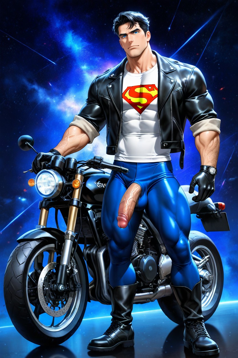 Muscular, Revealing His Thick, Medium AI Gay Porn