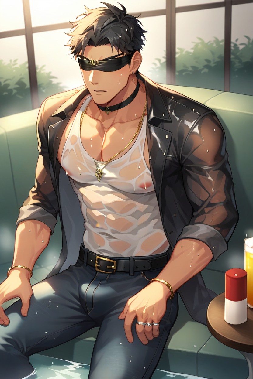 Couch, Wet Clothes, Denim ゲイAIポルノ