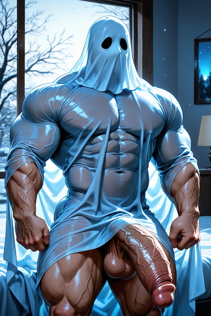 달빛, Sheet Ghost Costume, Outside 게이 AI 포르노