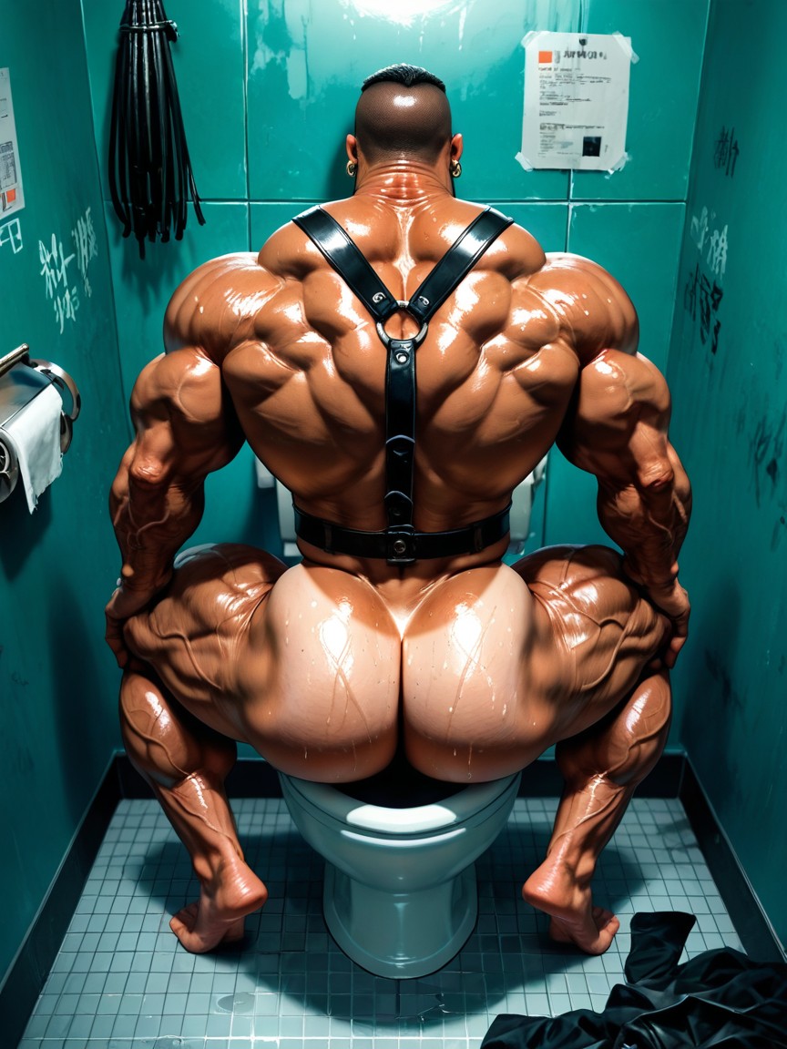 Long Black Beard, Detailed Realistic Image, Fesses À Bulles Porno IA Gay