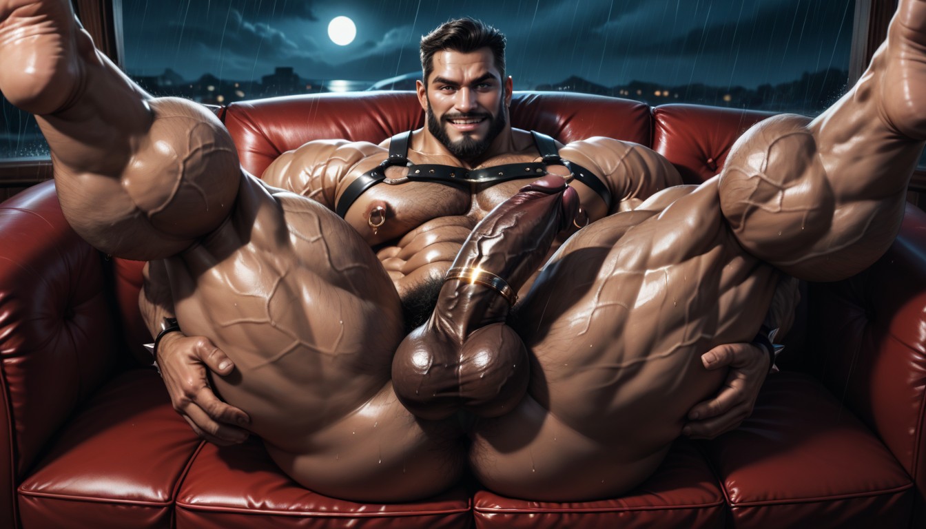 Hairy, Huge Muscular Calves, Dark Skin Porno IA Gay