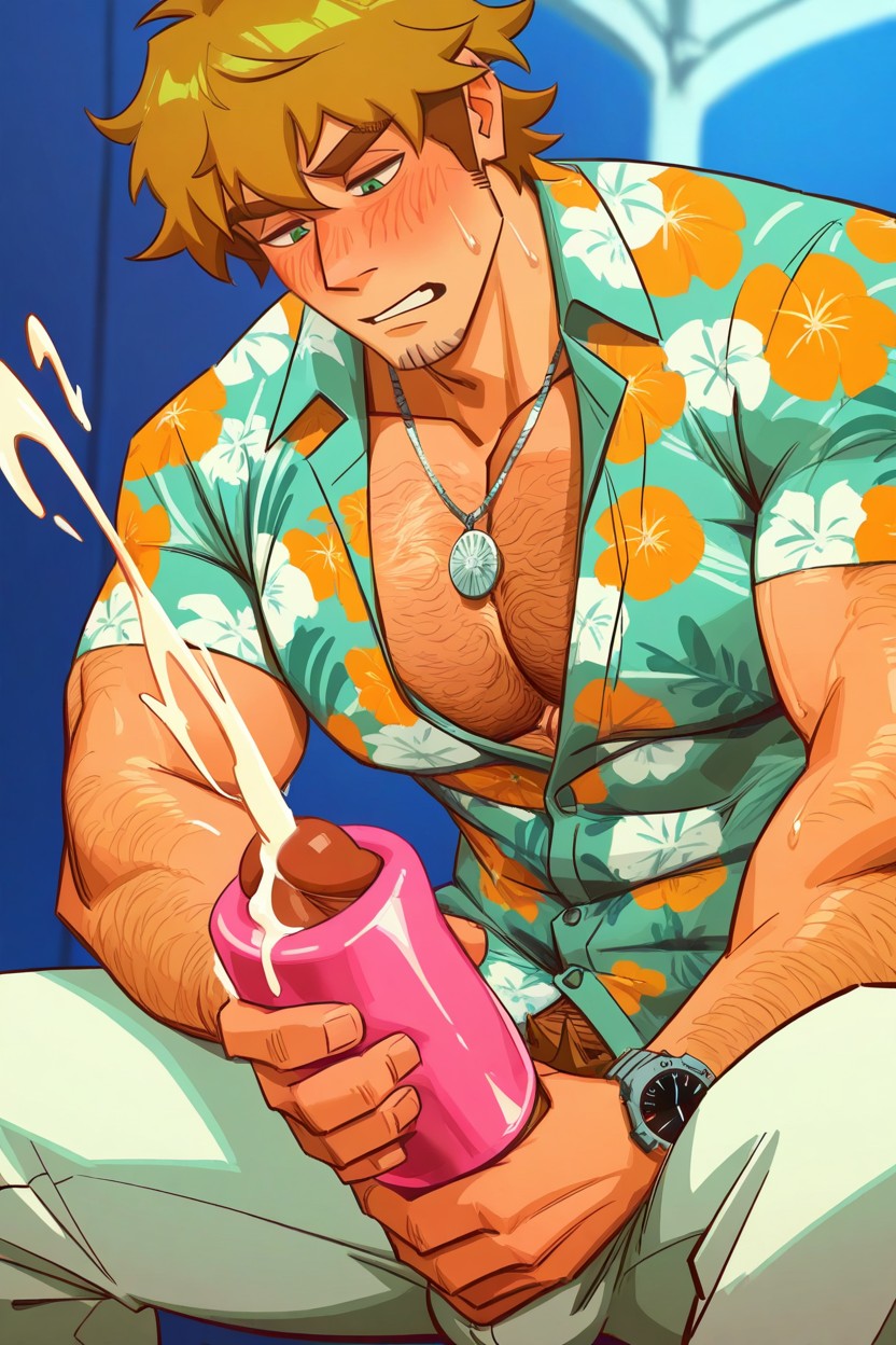 Embarrassed Blush, Solo Male, 肌肉型 AI同性戀黃片