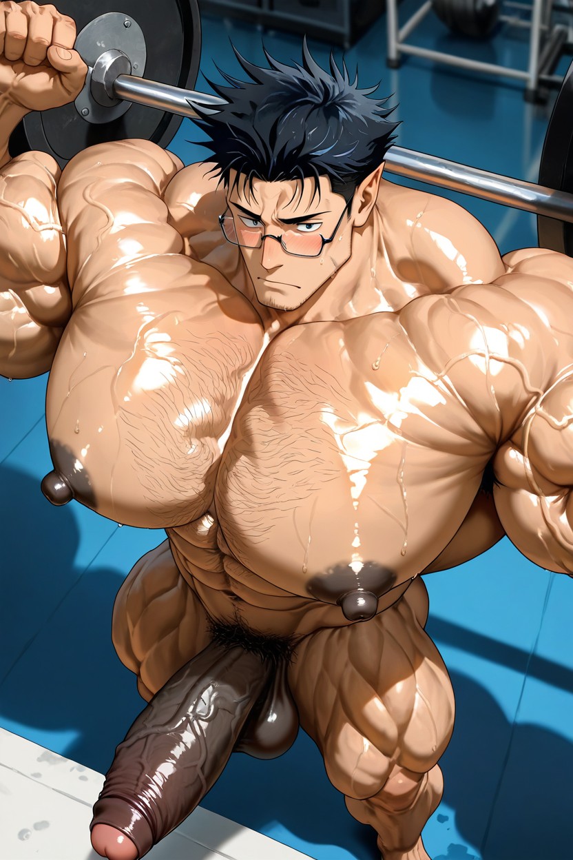 Tall Muscular Physique, Gigantic Long Penis, Muscular Porno IA Gay