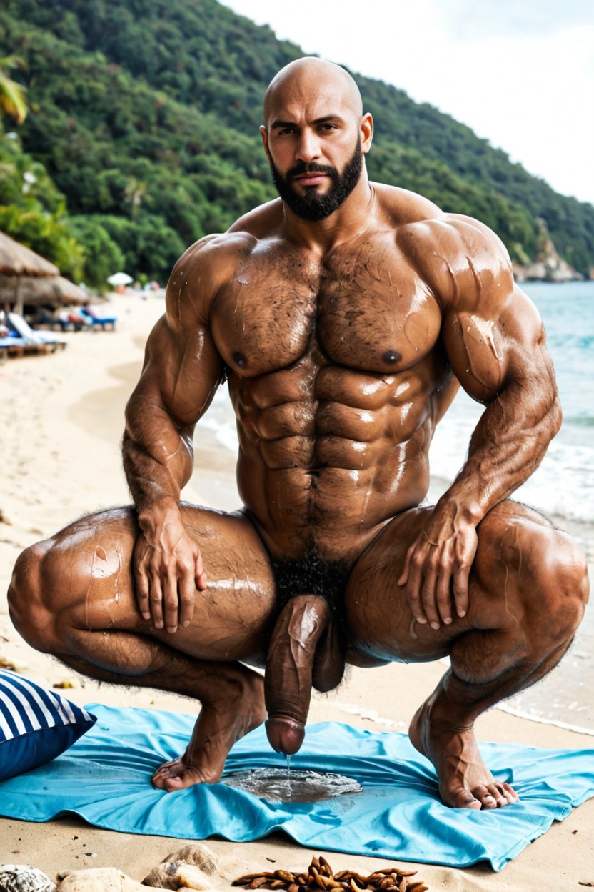 Extremly Hairy Arm Pits, Muscular, Thicc Thigh Pornografia gay com IA