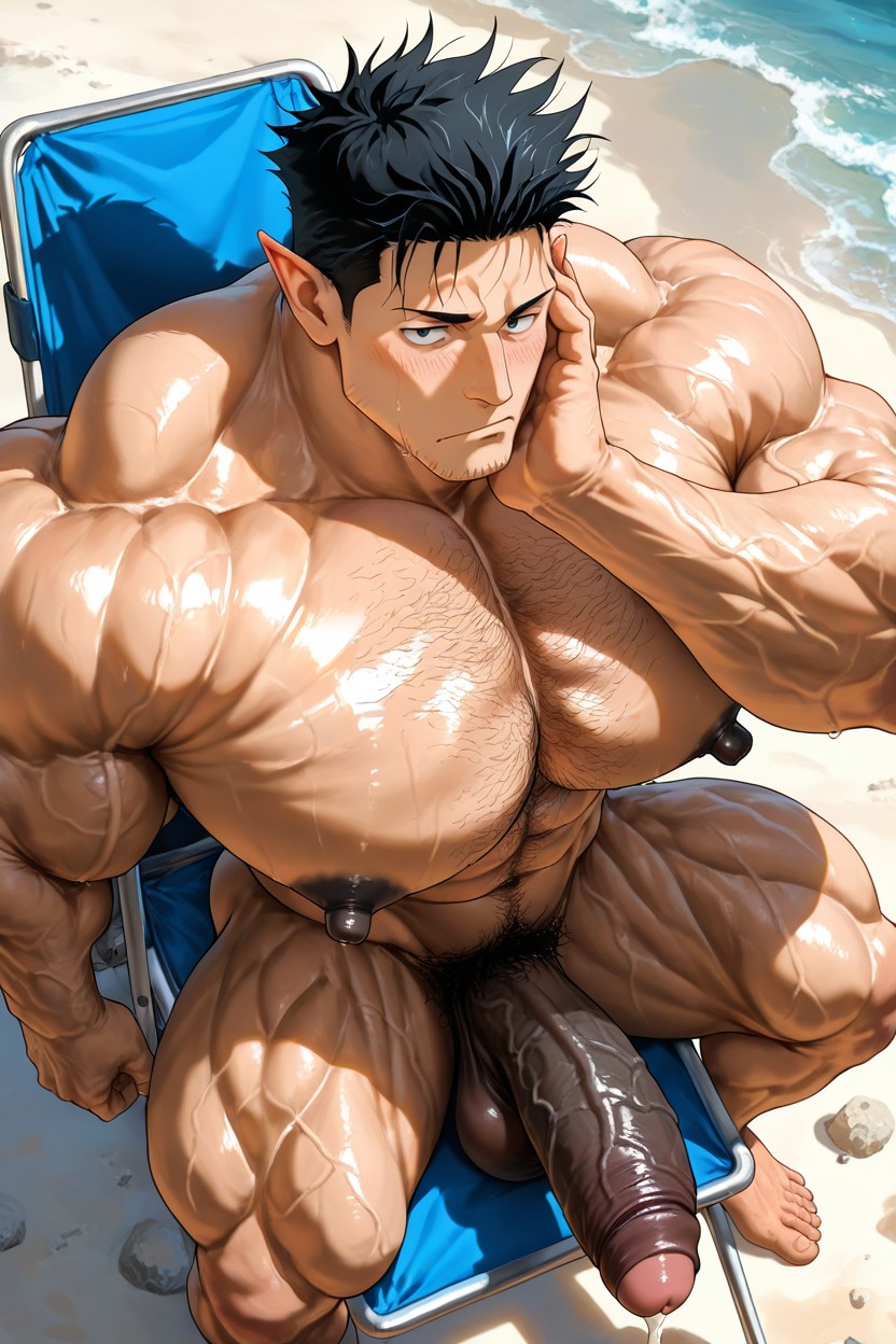 Big Muscles, Hyper Nipples, Boulder Shoulders Porno IA Gay