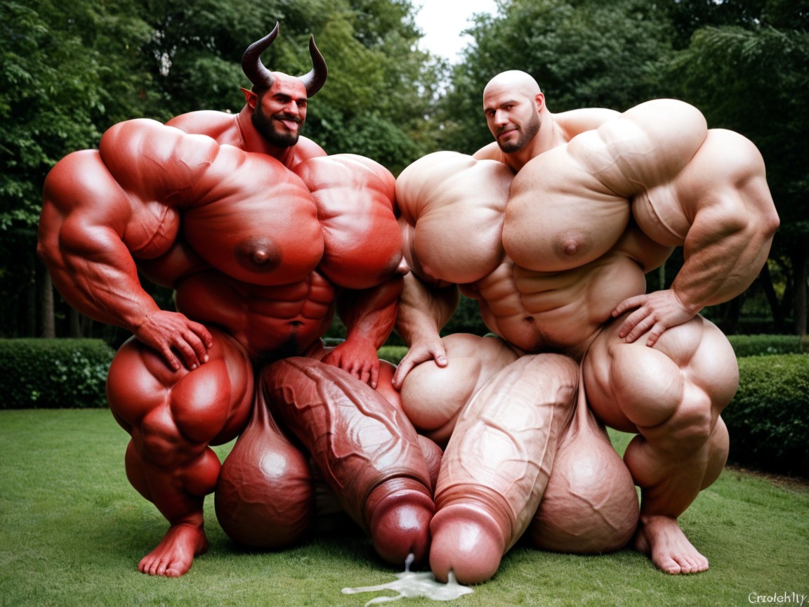 Thick Black Horns, Red Devil, Muscle Growth Porno IA Gay