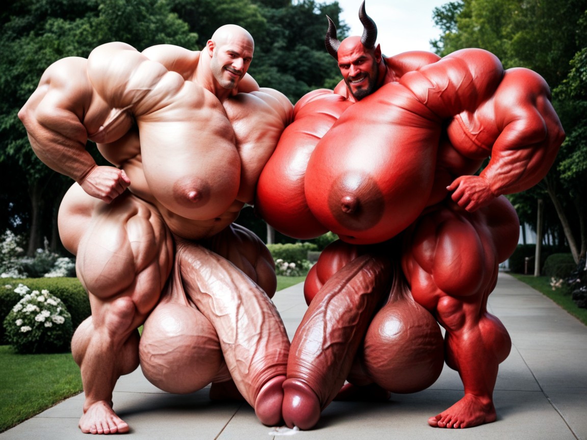 Massive Oversized Hyper Balls, Balls Bigger Than Human, Red Skin Porno IA Gay