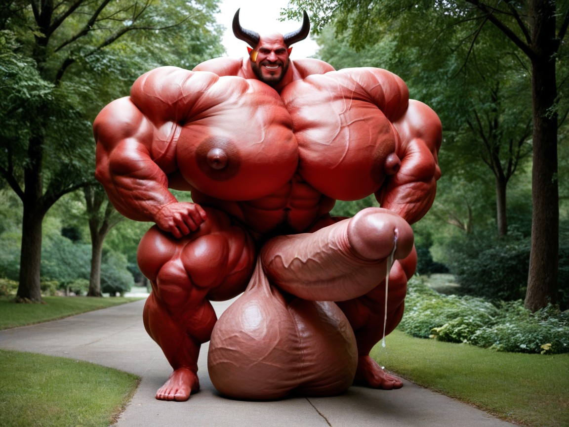 Oversized Hyper Gigantic Balls, Massive Muscles, Exremely Red Skin Porno IA Gay