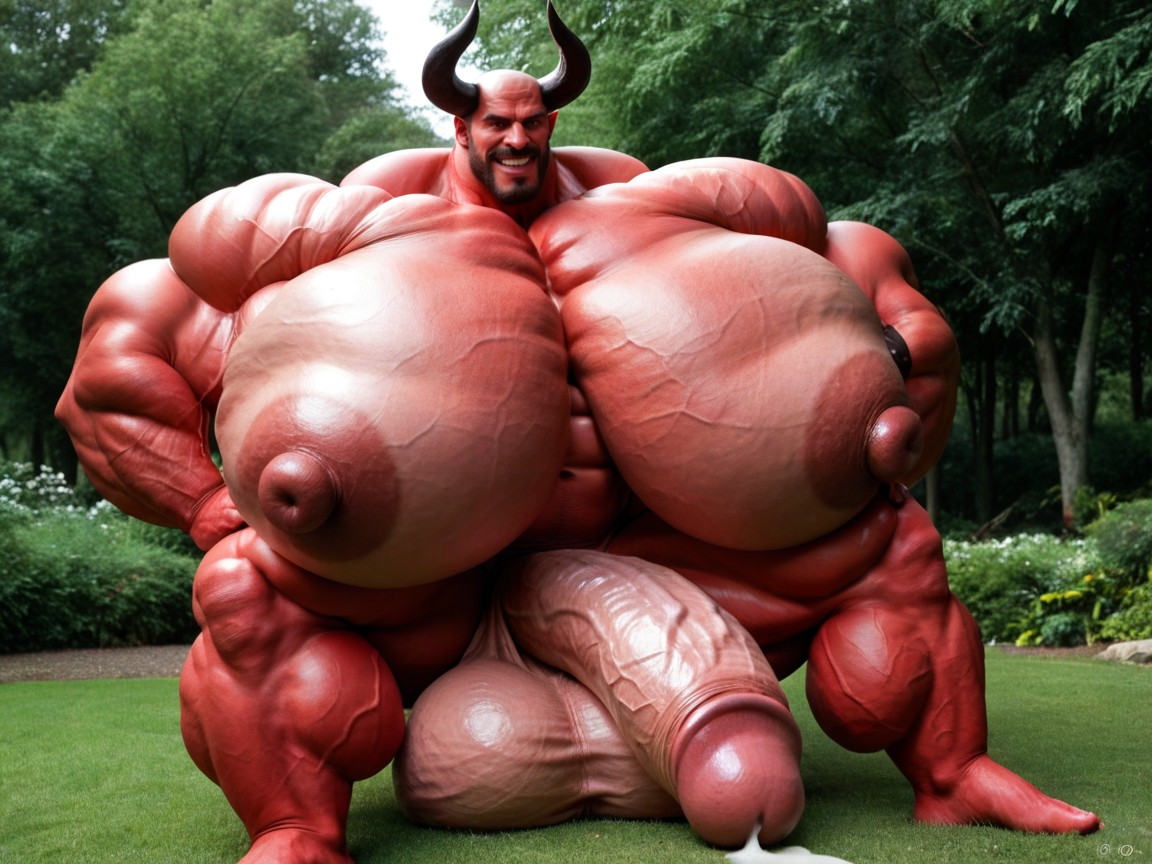 Excité, Pénis Plus Grand Que Le Corps, Thick Black Horns Porno IA Gay