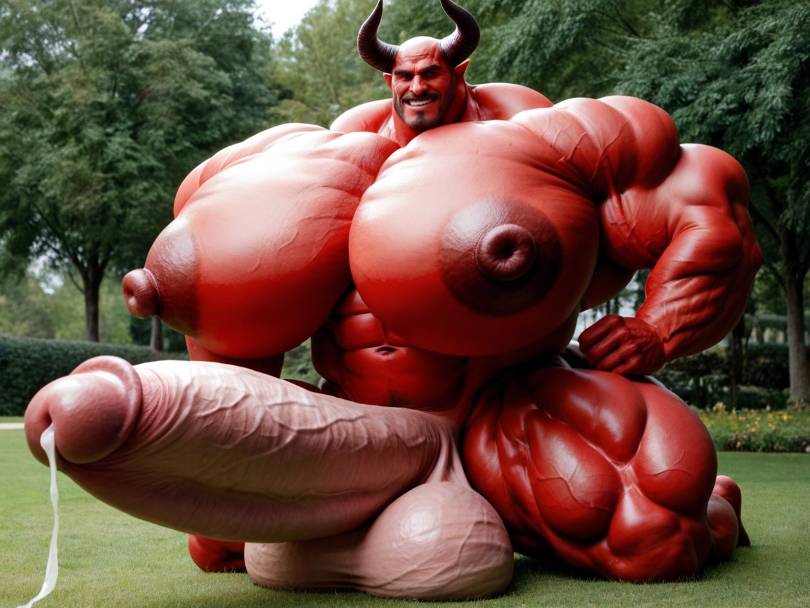Thick Black Horns, Obese, Oversized Hyper Muscles Porno IA Gay