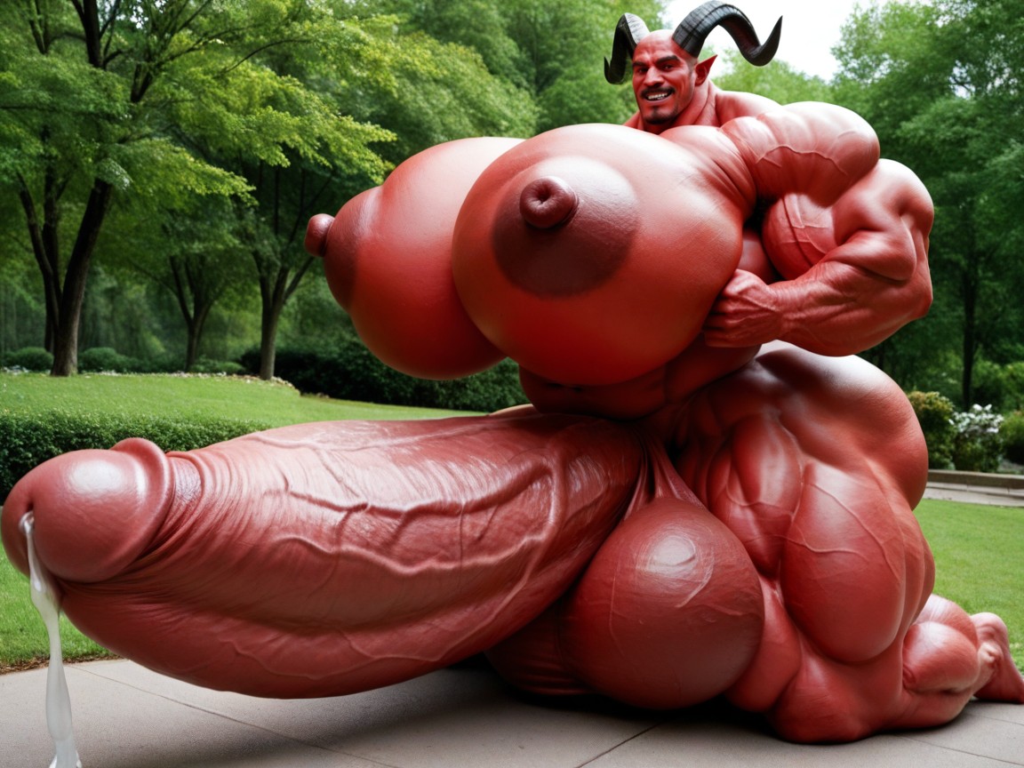 Obsessive Growth, Hyper Muscle, Oversized Hyper Gigantic Balls AI Gay Porn