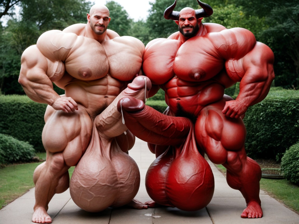 Muscle Growth, 빨간색, Massive Muscles 게이 AI 포르노