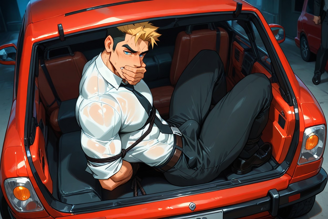 Leather Collar, Restrained, Blue Eyes 게이 AI 포르노