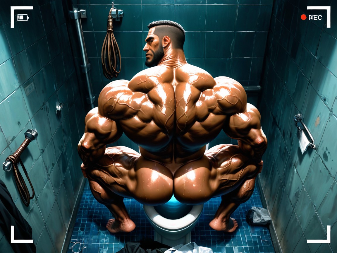 Muscular Ass, Thick Eyebrows, Whip Pornografia gay com IA
