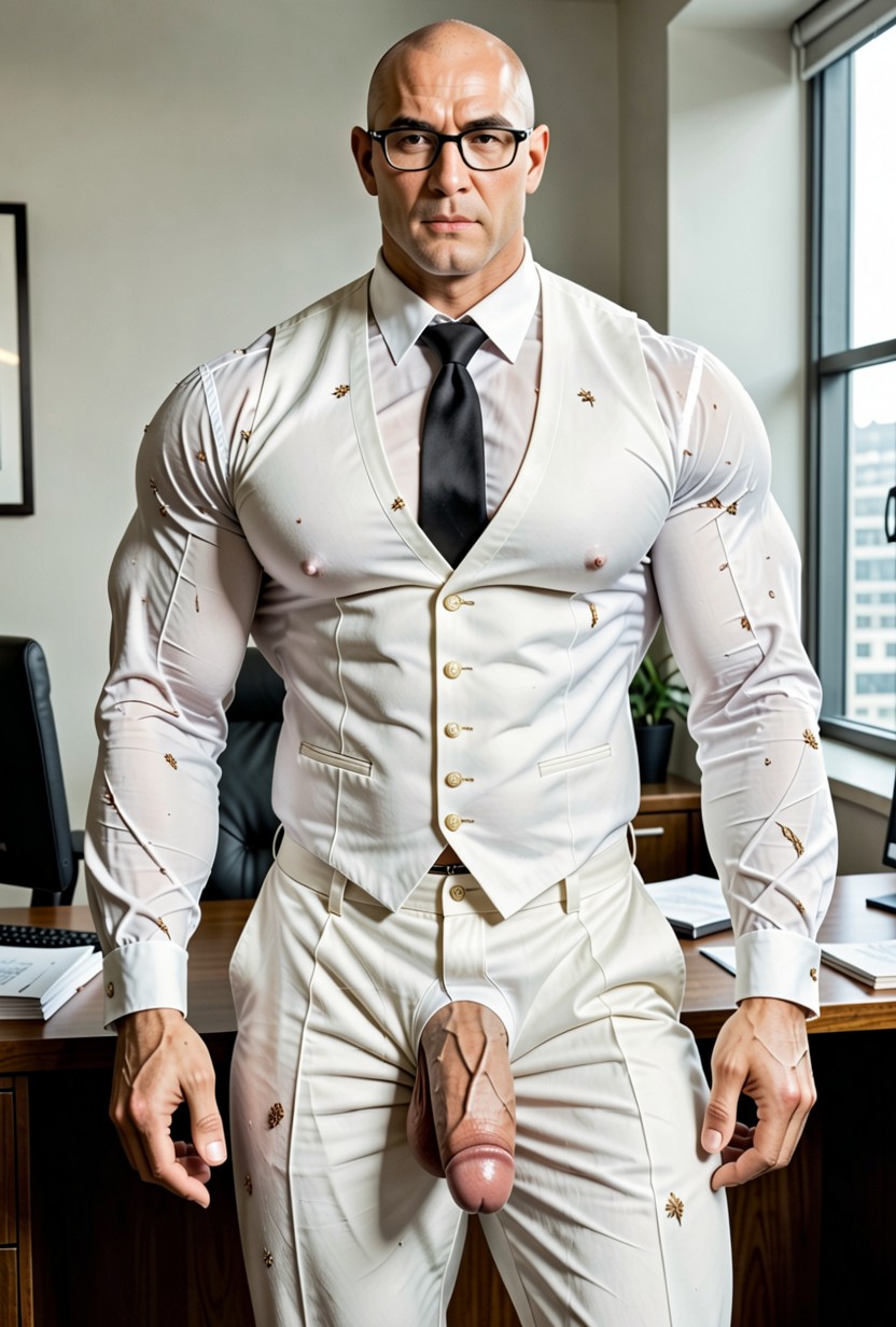 White Underwear, Oversized Chest, No Beard AI Gay Porn