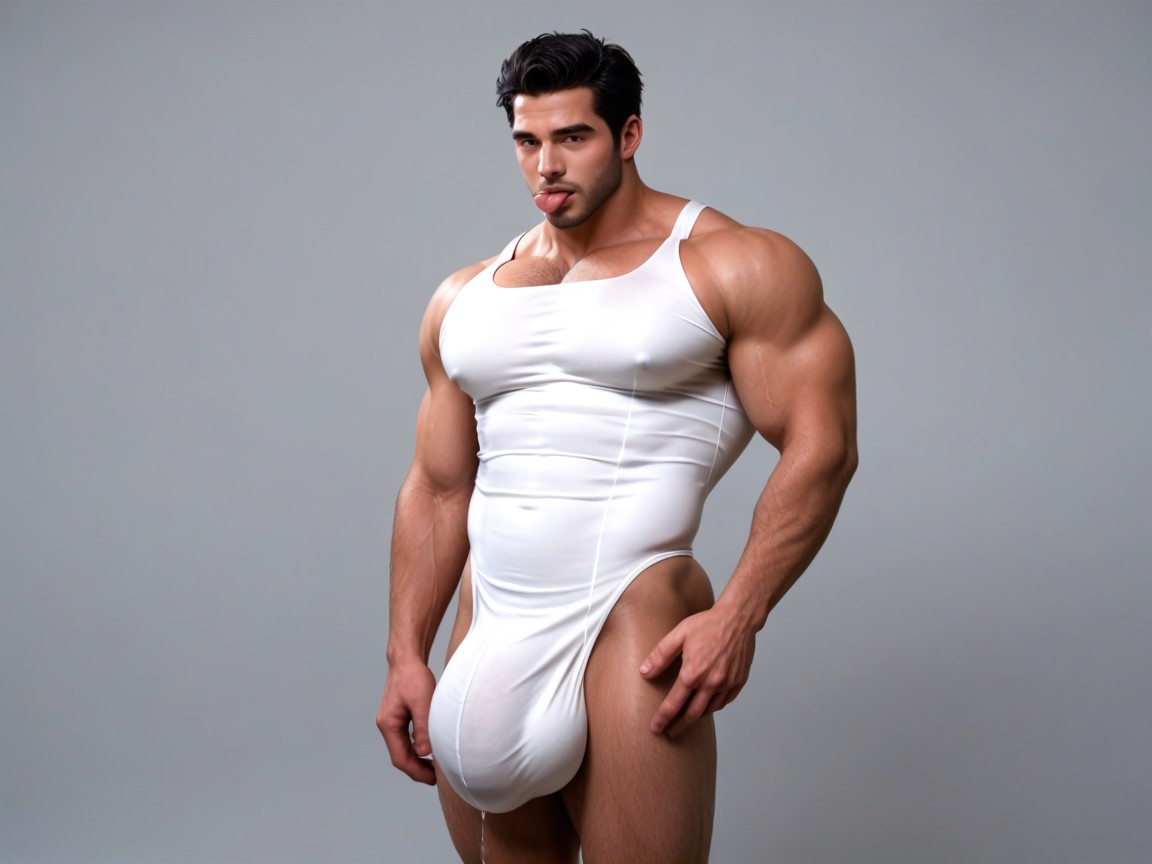 Hands Holding Balls, Cock Bulge Between Pecs, Gigantic Growing Bulge Between Pecs Porno gay IA