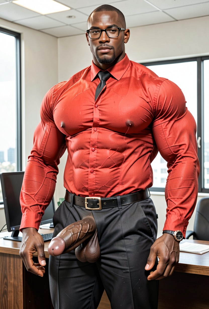 Buttoned Shirt, Glasses, Black Skin Porno IA Gay