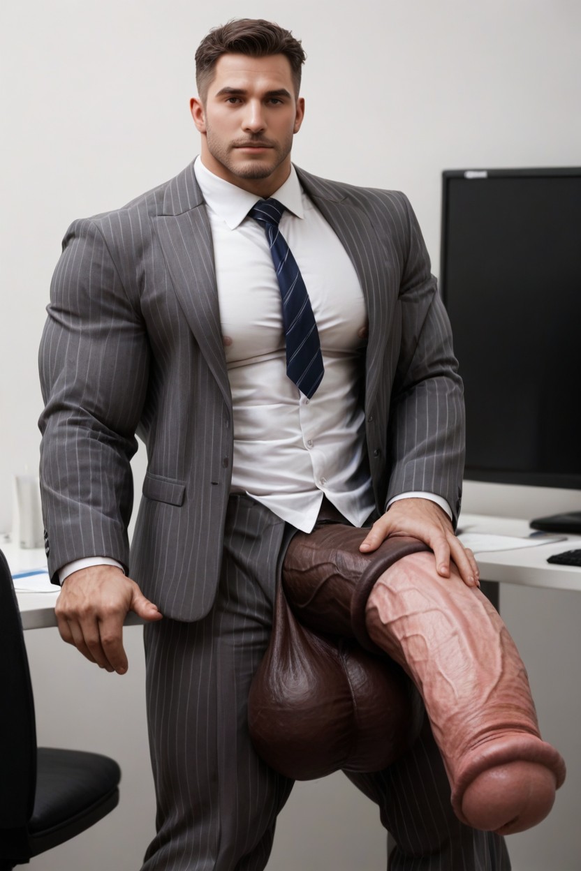 体にフィットした服, Huge Penis, Giant Balls ゲイAIポルノ