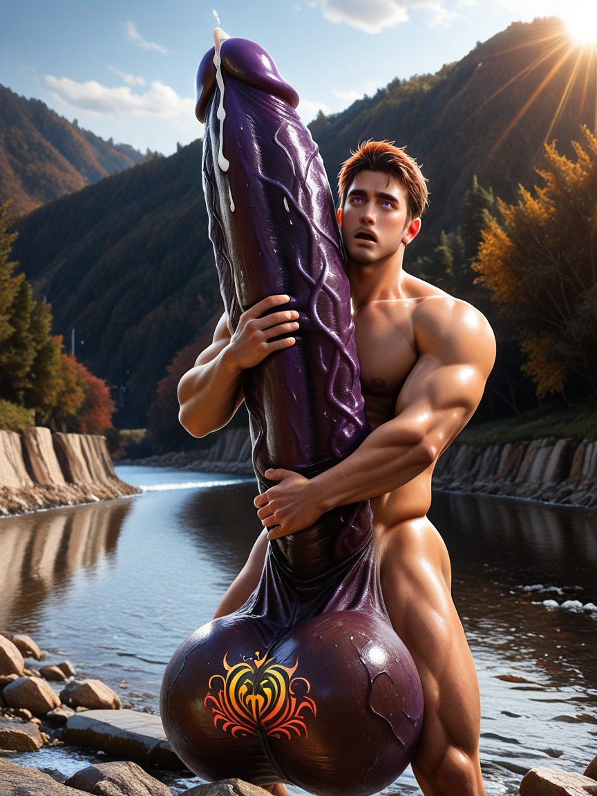 Hugging Cock, Bara Style, Handsome ゲイAIポルノ