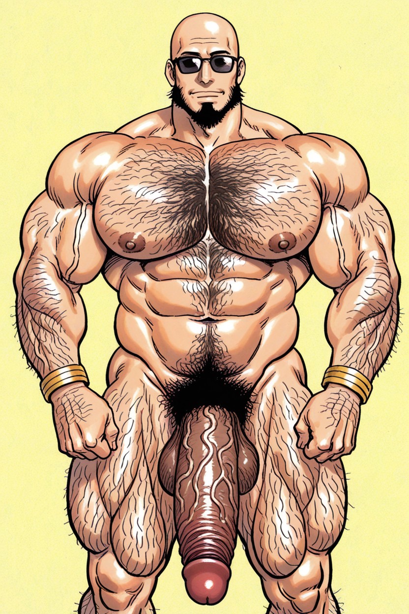Too Manly, Enormous Penis, Hairy Thigh AI Gay Porn