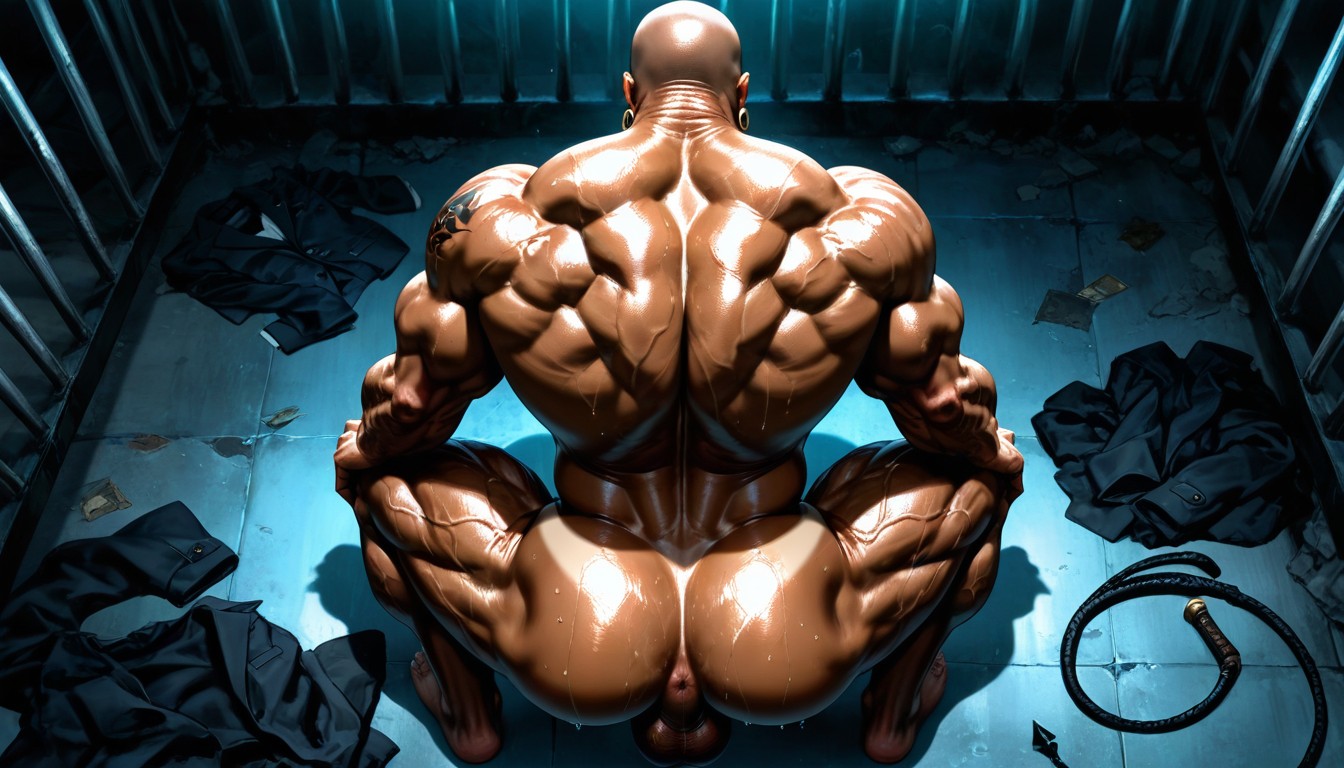 Long Black Beard, Wide Back, Dark Skin ゲイAIポルノ