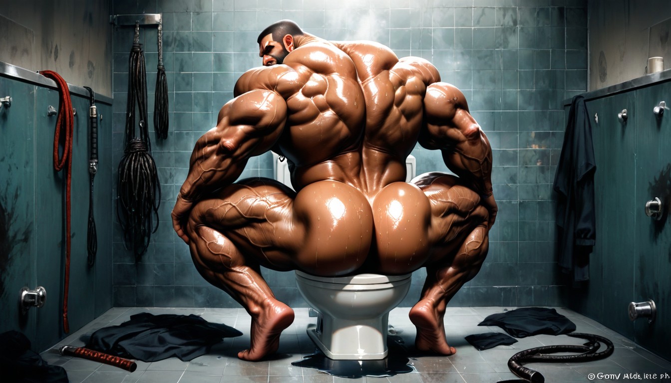 Veiny Muscles, White Eyes, Wide Back AI Gay Porn