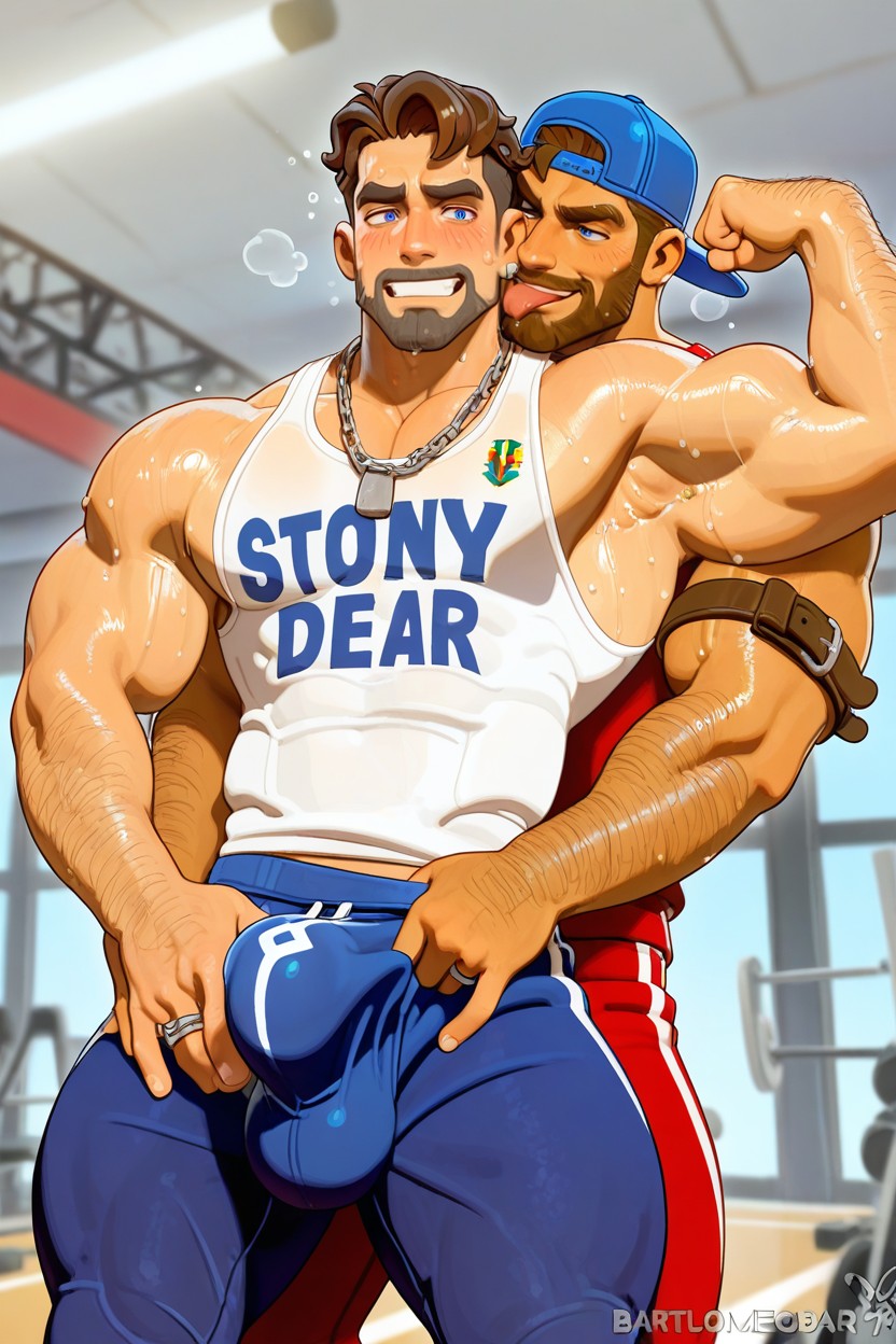 Nyuudles Huge, Sweating, Chain Necklace AI Gay Porn