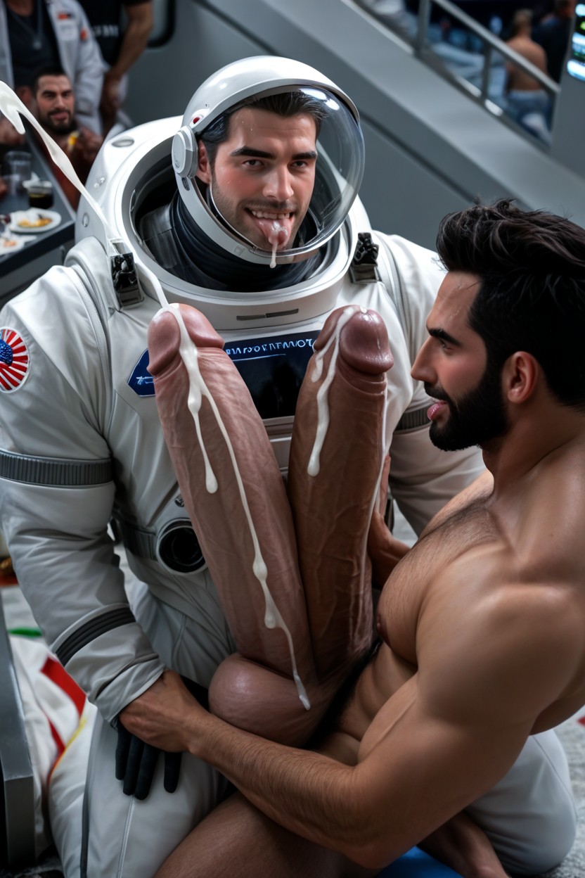 Naked Men Harem, Cum-covered Cock, Handsome Hyper Dilf ゲイAIポルノ