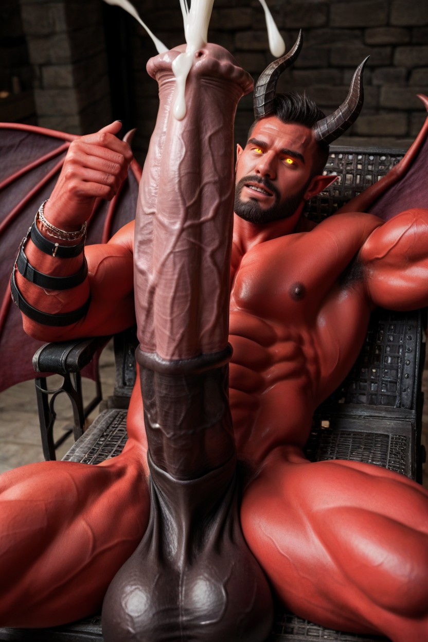 Horsecock, Big Muscle, Large Wide Flare Horsecock ゲイAIポルノ