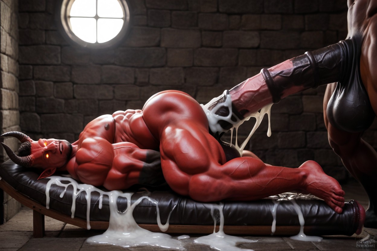 Horns, Balls Expansion, Girthy Cock AI Gay Porn