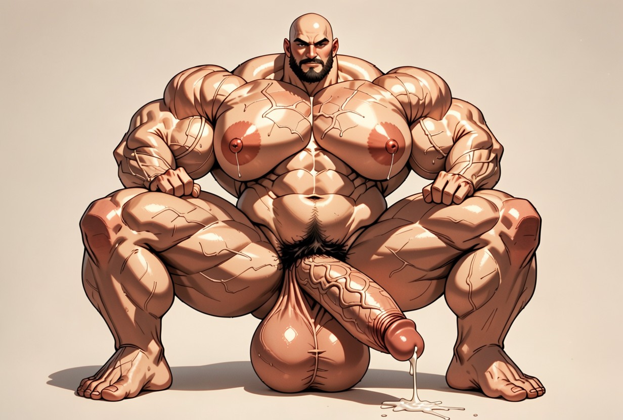 Oversized Hyper Gigantic Muscles, Hyper Veiny Muscles, Hyper Taut Cock ゲイAIポルノ