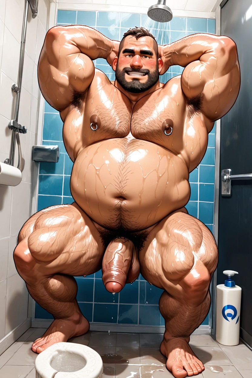 Chubby Face, Excessive Body Hair, Fat AI Gay Porn