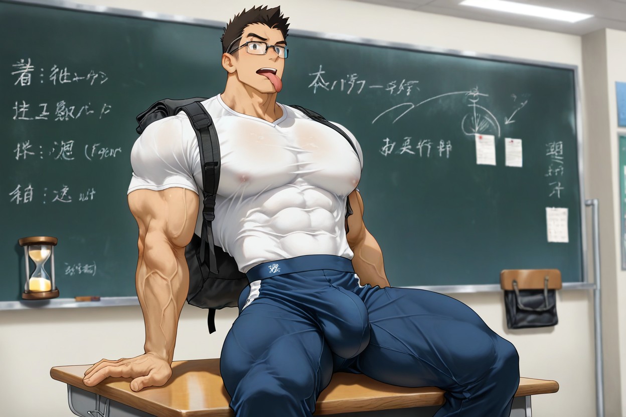 Splitting Shirt, Licking Through Pant, Eyes Up ゲイAIポルノ
