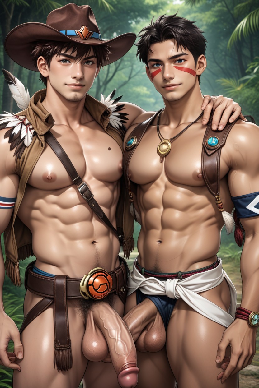 巨大, Native Tribal Wear, Cowboy Boots AI同性戀黃片
