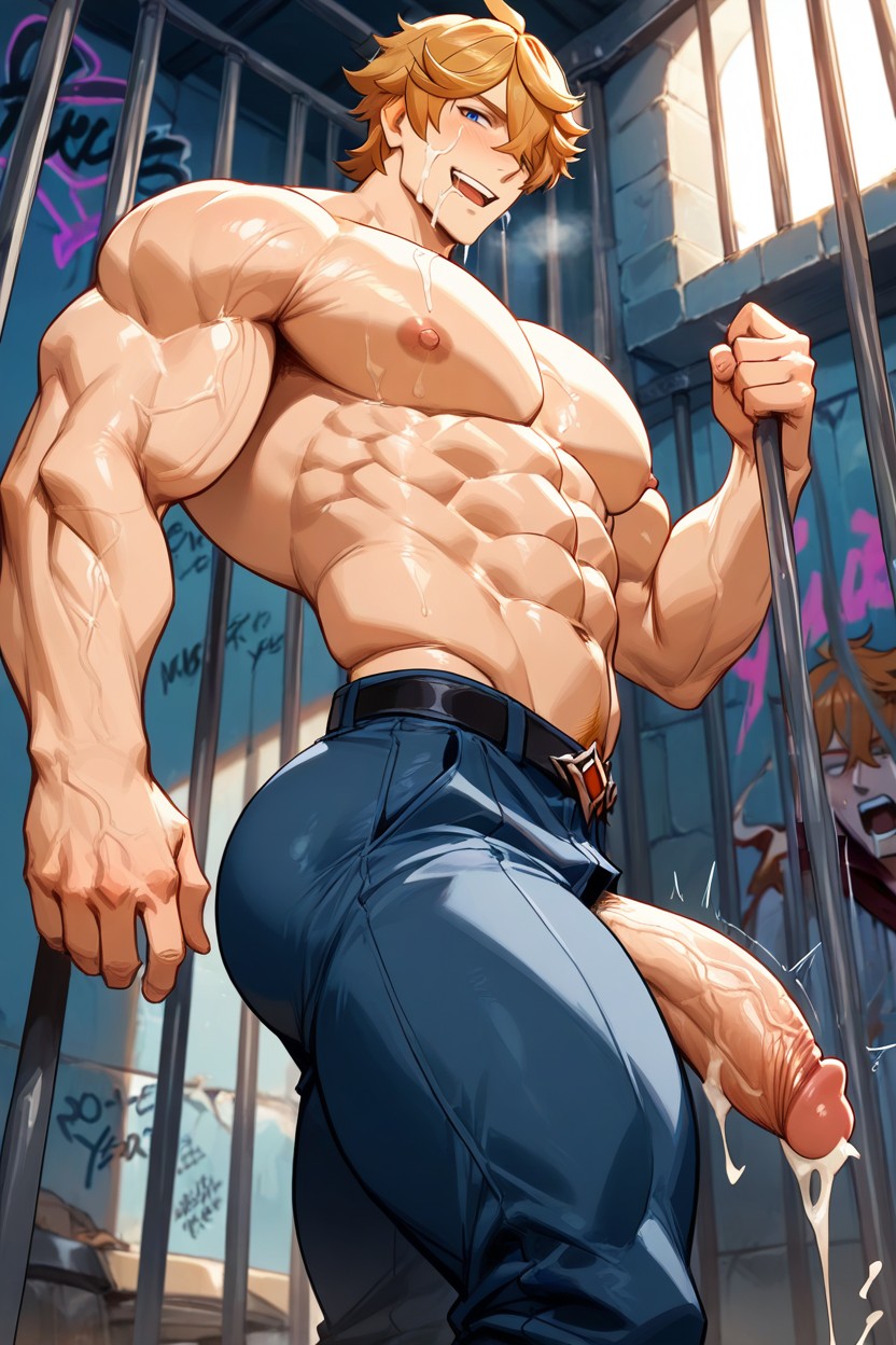 Side View, Blond Top, Tense Atmosphere ゲイAIポルノ