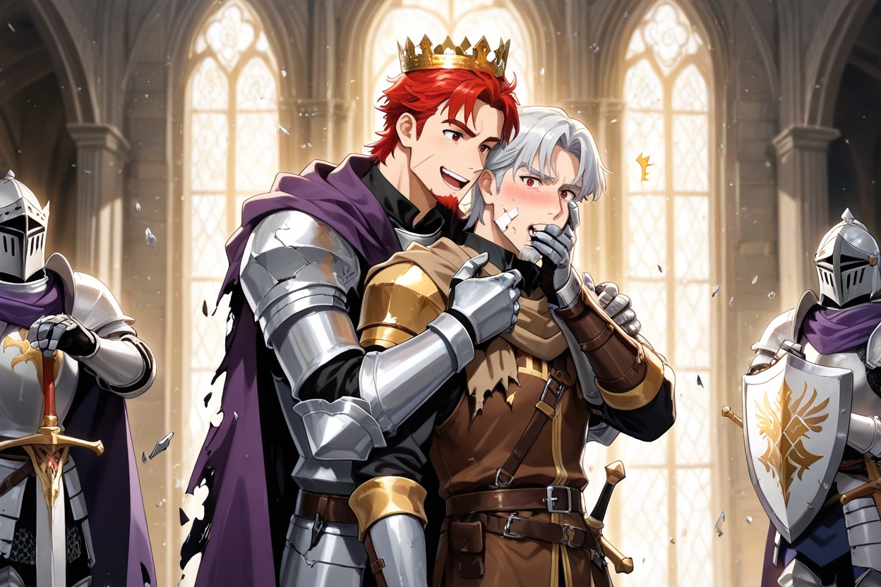 Has His Shield On His Back, A Knight, The King Looks At The Knight With Gratitude ゲイAIポルノ