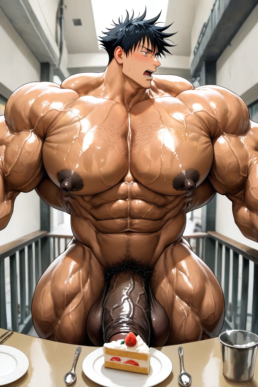 Solo, Black Penis, Deeply Etched Blocky Abs ゲイAIポルノ