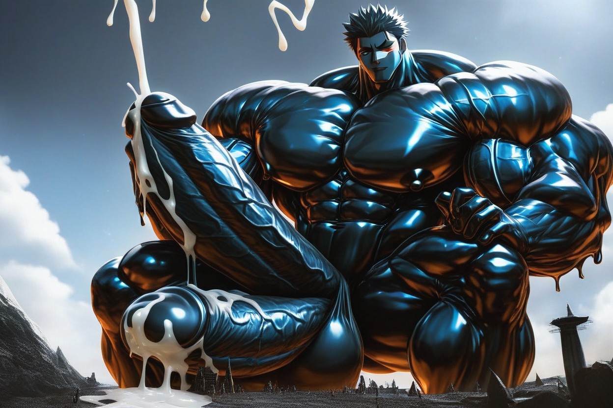 Beitemian Art Style, Perspective, Oversized Muscles ゲイAIポルノ